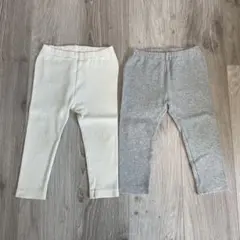 UNIQLO ユニクロ ベビー リブレギンス 90cm ホワイト グレー 2色