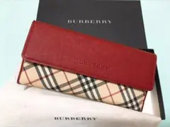 新品・未使用 日本製牛革 バーバリー Burberry 財布 長財布 ボルドー