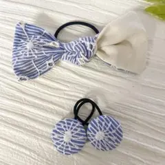 お買い得♡お揃い　お花刺繍　大きなシングルリボン　くるみボタン　3個セット