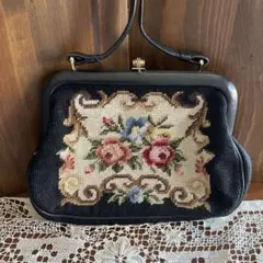 アンティークプチポアンバッグサフィレットローズ柄