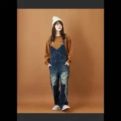未使用 キューブシュガー カシュクールパッチワークサロペット ネイビーM
