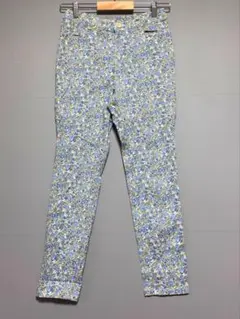 ピンクアドベ/花柄スリムフィットパンツ/美品/ おしゃれ／ウエストゴム