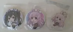 超次元ゲイムネプテューヌ バニー 缶バッジ　ノワール ネプギア　アクスタ　3点