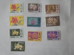 マレーシア未使用切手　花10種類＝10枚