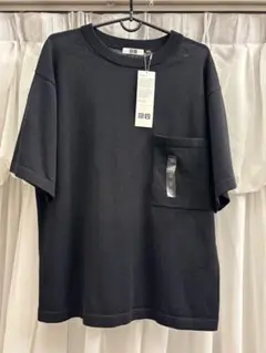 【週末限定価格】 UNIQLO U クルーネックセーター半袖 ブラック Mサイズ