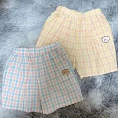 mikkoコラボ チェック柄ハーフパンツ 110cm