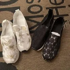 新品‼️ レース スニーカー 2足 厚底