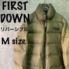 ファーストダウン リバーシブル グレー カーキ Mサイズ モノクロ