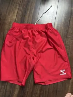 hummel ハーフパンツ青一枚と赤２枚セットです サッカーハーフパンツ