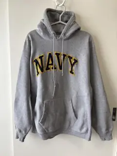 Navyロゴ刺繍グレーパーカー Steve and Barry’s