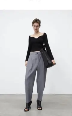 チノパンツ グレー/ブルー Mサイズ　ZARA