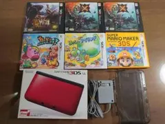 Nintendo 3DS LL レッド×ブラック 本体 美品 充電器＋ゲーム付き