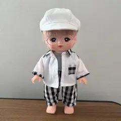 あおくん メルちゃん ◇ シャツ＋タンクトップ＋パンツ ◇ ホワイトxチェック