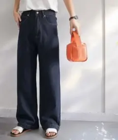 【Sサイズ】ハイウエストルーズ デニムパンツ