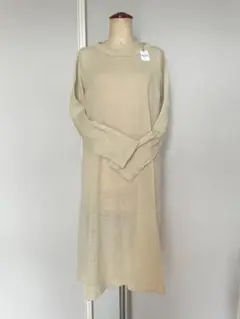 セール!!新品 45r ウールのニットワンピース サイズ0 クリーム色