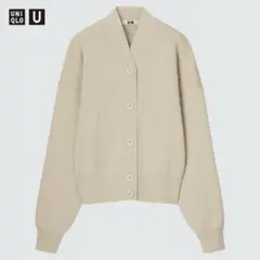 UNIQLO U ユニクロ ユー ボタン付きショートカーディガン ナチュラル