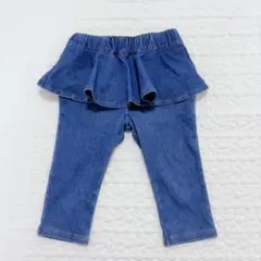 フリル 七分丈 デニムパンツ レギンス スカッツ スカパン 100