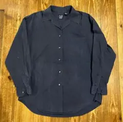90s★OLD GAP オープンカラーシャツ★ネイビー