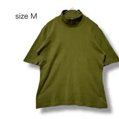 レディース　カットソー　５分袖　Ｍ　ハイネック　無地　シンプル　ストレッチ