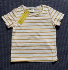 タグ付き新品　白と黄色のストライプ Tシャツ 9-12M