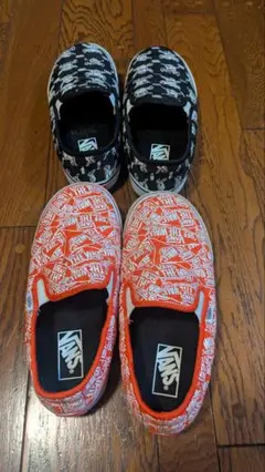 VANS スリッポン 赤黒US7サイズ