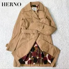 ヘルノ HERNO トレンチコート 42(M相当) ベルト ブラウンベージュ