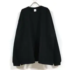 新品 5.6オンス ビッグシルエット 長袖 Tシャツ 無地 メンズ ブラック M
