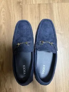 VICCI ネイビー スエード ビットローファー