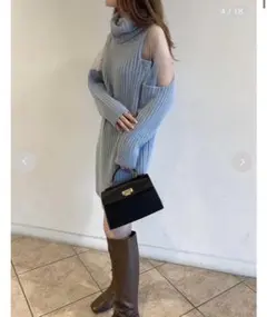 シースルー ニットワンピース