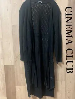 シネマクラブ　ブラック　カーディガン　M 模様　オシャレ