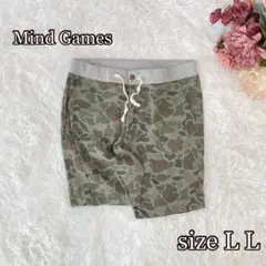 Mind Games 迷彩柄コットンリネンハーフパンツ（LL）カジュアル