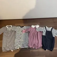4枚セット　長袖ロンパース 50-60cm