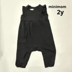 minimom / JUMP SUITSフリル付きロンパース　ブラック　2y