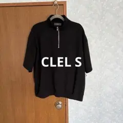 【CLEL】 ハーフジップ デザイン 半袖プルオーバーTシャツ