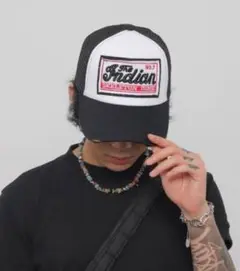 キャップ メッシュキャップ 帽子 アメカジ CAP ブラック Y2K グランジ