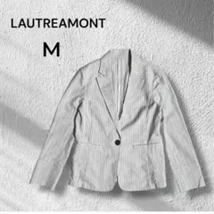 LAUTREAMONT◆テーラードジャケット ストライプ　薄グレー×白　38