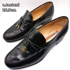 【a.testoni】26.5cm アテストーニ タッセルローファー 革靴