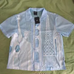 HUF WORLD TOUR S/LAC SHIRT M クラウドブルー 新品