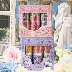 95新品⚠️花柄PETテープ 6本セット 一盒1099円／二盒2000円 マステ