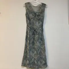 ノースリーブ　ロングワンピース　ペイズリー柄