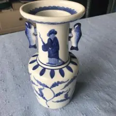 ※中国古美術/青花祥瑞花瓶(底款:◎)大明天啓年製/ 中国古美術/青花祥瑞花瓶(底款:◎)大明天啓年製/