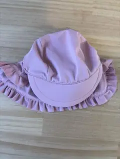 美品　プティマイン　日除けスイムキャップ　水泳帽　フリル　水遊び帽子