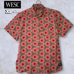 WESC ジオメトリック×フローラルパターン　半袖シャツ アロハシャツ　XL