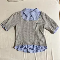 OLIVE des OLIVE シャツレーヤードニット トップス