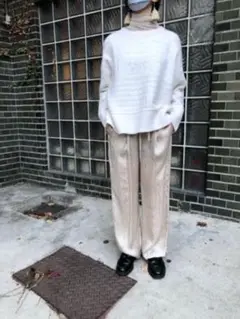 iki キュプラシワサテンイージーパンツ