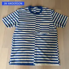 JW ANDERSON JWアンダーソンボーダーシャツポケット付ブランドロゴ刺繍