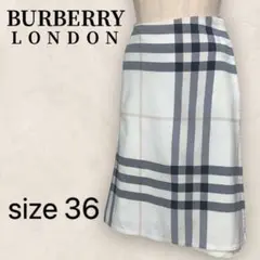 BURBERRY バーバリーロンドン ラップスカート 白ノバチェック S