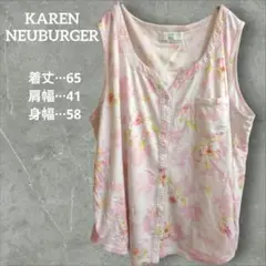 KAREN NEUBURGER 花柄 ノースリーブシャツ おしゃれ 華やか