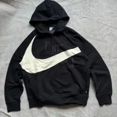 NIKE ハーフジップ BIG SWOOSH パーカー スウェット ブラック S
