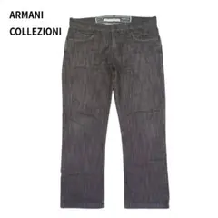 ARMANI COLLEZIONI ブラック デニム パンツ ロゴ 36